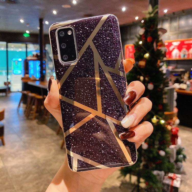 seraCase Electroplated Geometric Marble Samsung Case for Samsung S22 / Style 5