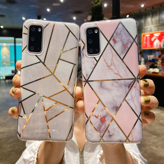 seraCase Electroplated Geometric Marble Samsung Case for