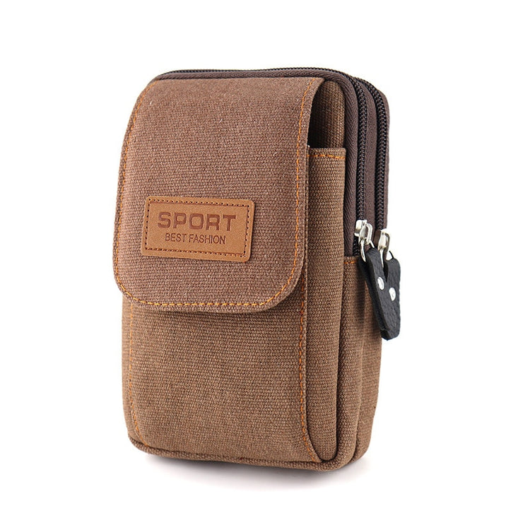 seraCase Canvas Waist Belt Universal Phone Case for 3 Brown 6.0-6.5inch 1