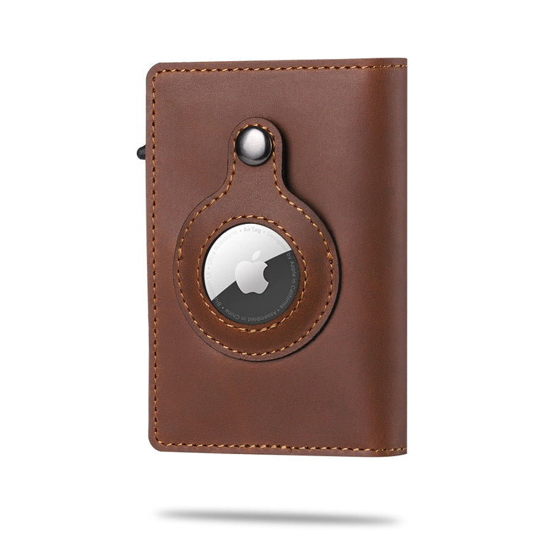 seraCase Designer Apple AirTag Carbon Fiber Wallet for Brown