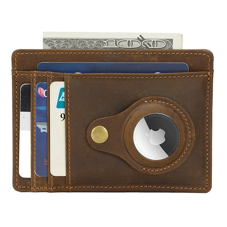 seraCase Trendy Retro Leather Apple AirTag Wallet for