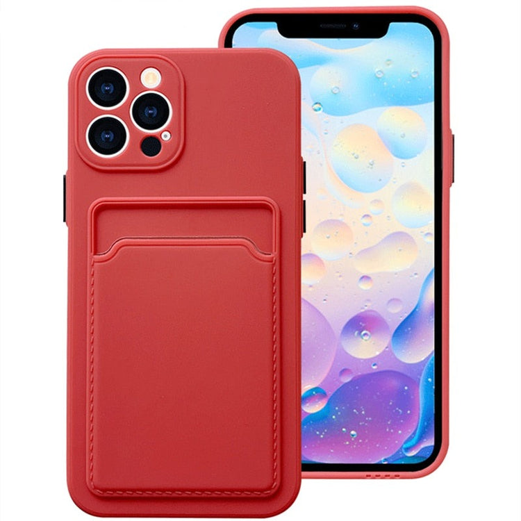 seraCase Shockproof iPhone Case with Cardholder for iPhone 15 Mini / Rose Red