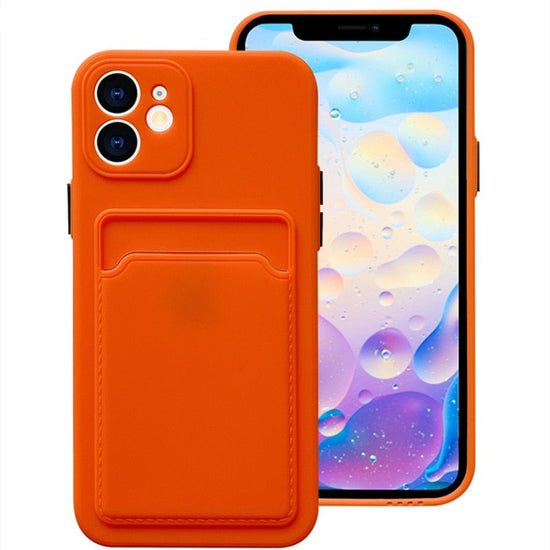 seraCase Shockproof iPhone Case with Cardholder for iPhone 15 Mini / Orange