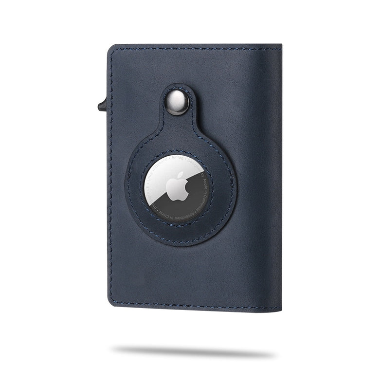 seraCase Designer Apple AirTag Carbon Fiber Wallet for Navy