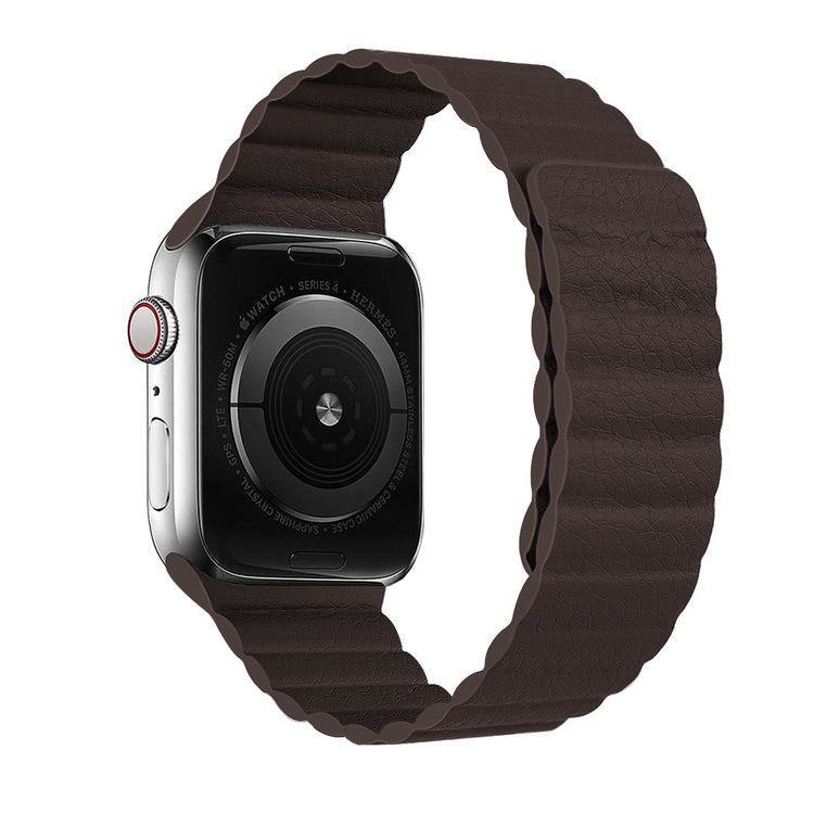 seraCase Magnetic Leather Bracelet Apple iWatch Band for 38MM 40MM 41MM / Coffee