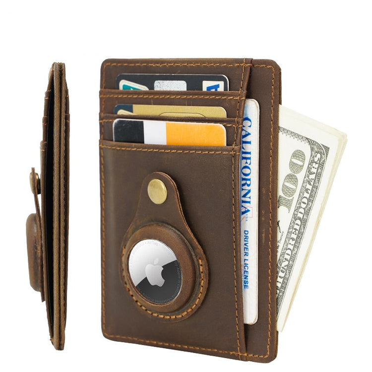 seraCase Trendy Retro Leather Apple AirTag Wallet for