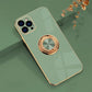 seraCase Cute Metal Ring Holder iPhone Case for iPhone 14 Pro Max / Light Green