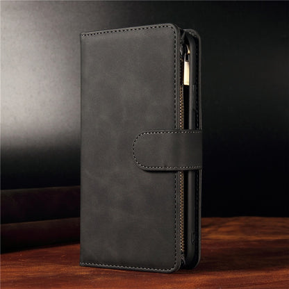 seraCase Premium Leather Card Wallet iPhone Case with Flip Zip for iPhone 14 / Black