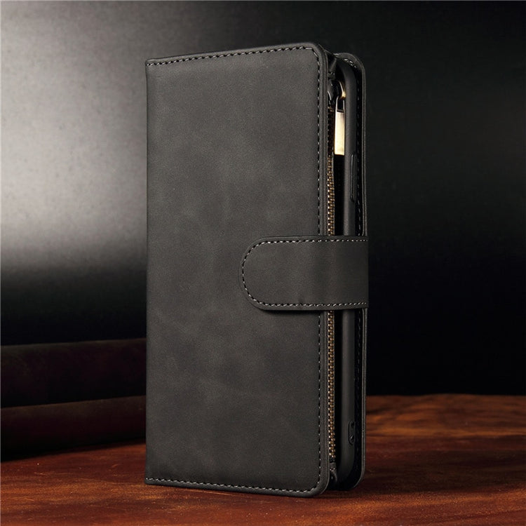 seraCase Premium Leather Card Wallet iPhone Case with Flip Zip for iPhone 14 / Black