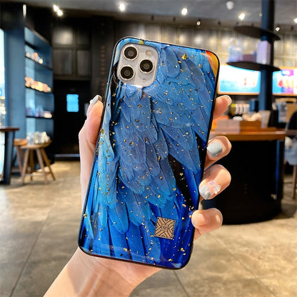 seraCase Gold Glittered Elegant iMarble Phone Case for iPhone 14 Pro Max / Style 13