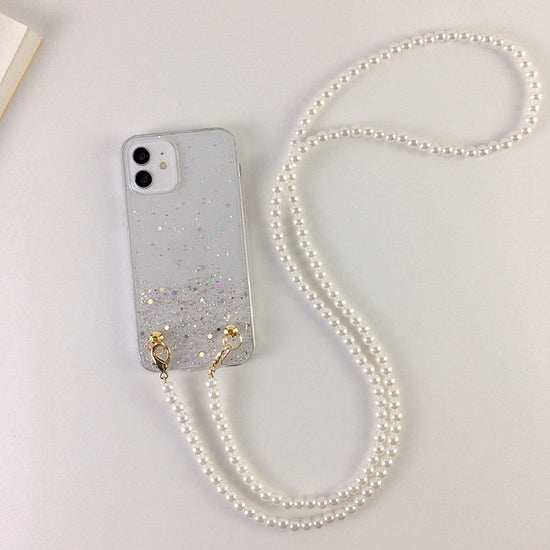 seraCase Glamorous iPhone Case with Luxury Pearl Lanyard for