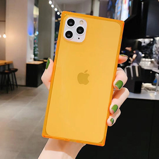 seraCase Cute Colorful Transparent Square iPhone Case for iPhone 13 Pro Max / Orange