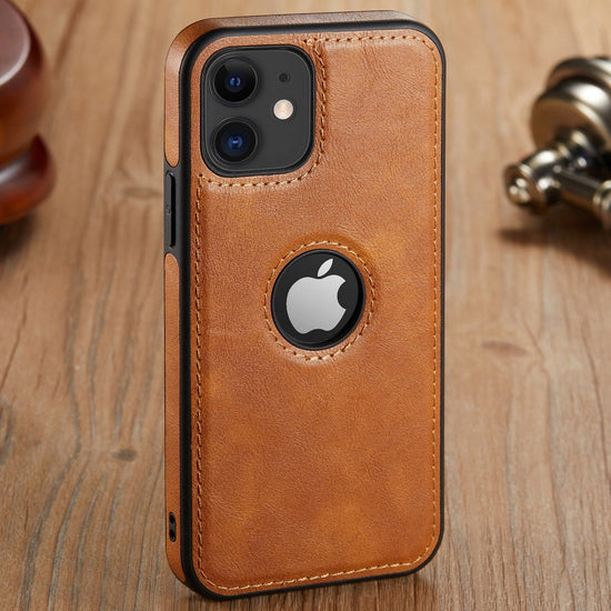 seraCase Luxury Leather Logo Cut iPhone Case for