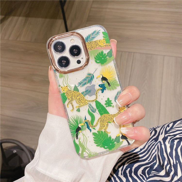 seraCase Colorful Printed Clear iPhone Case for iPhone 14 Pro Max / Design 2 (Green Leopard)