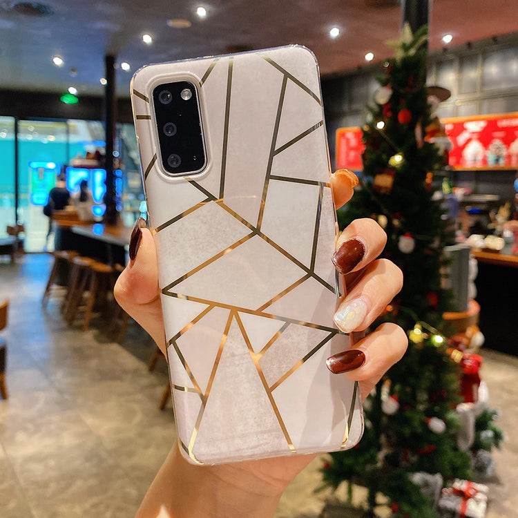 seraCase Electroplated Geometric Marble Samsung Case for Samsung S22 / Style 6