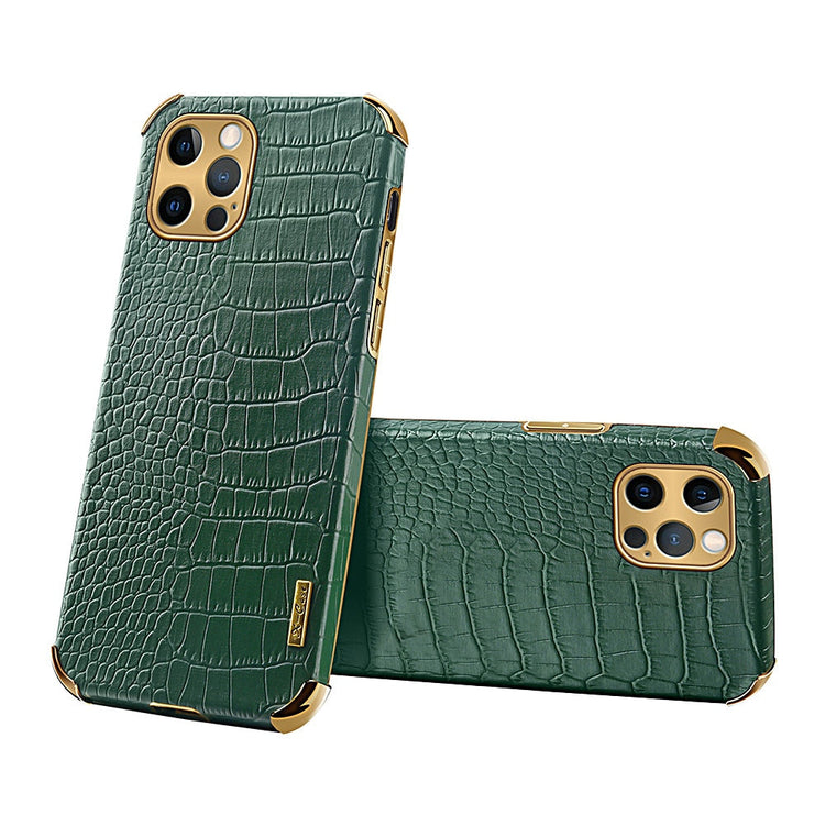 seraCase Premium Leather Crocodile Texture iPhone Case for iPhone 14 Pro Max / Green