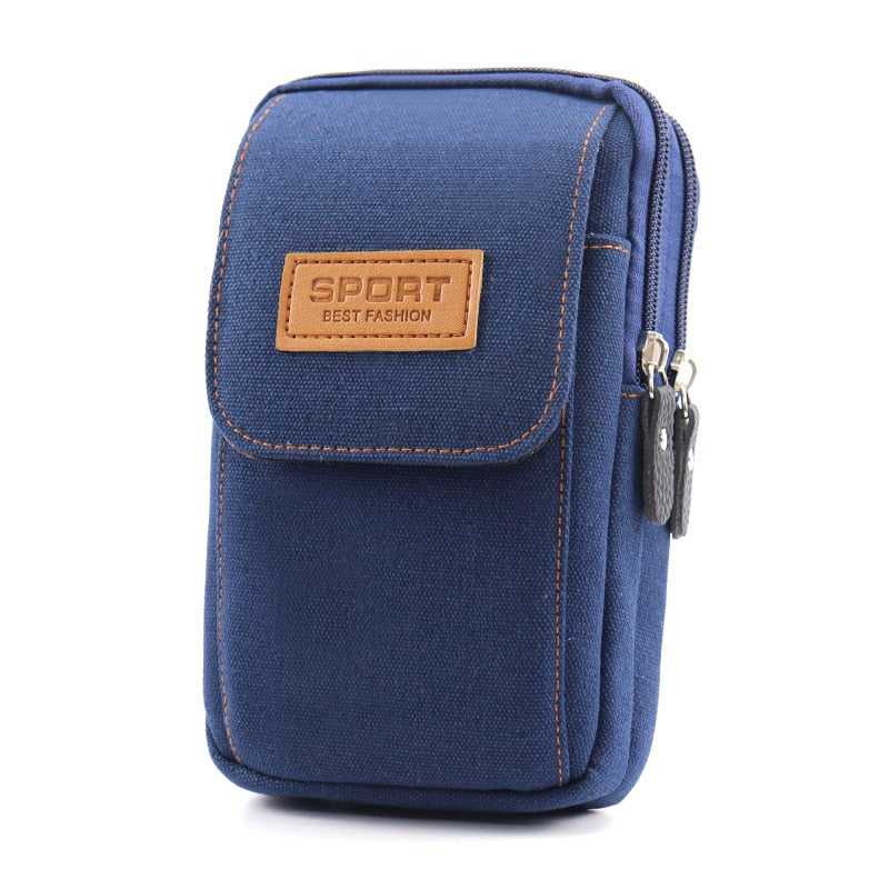 seraCase Canvas Waist Belt Universal Phone Case for 3 Blue 7inch 1