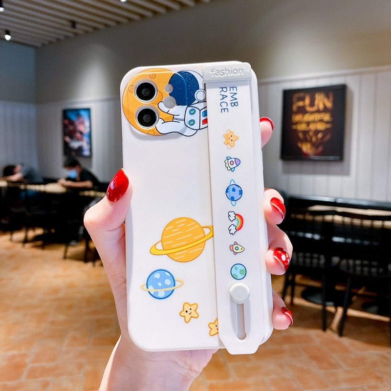 seraCase Cute Astronaut Cartoon iPhone Case with Band Stand for iPhone 13 / A