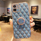 seraCase Gold Plated Lattice Design iPhone Case with Metal Ring for iPhone 14 Pro Max / Gray