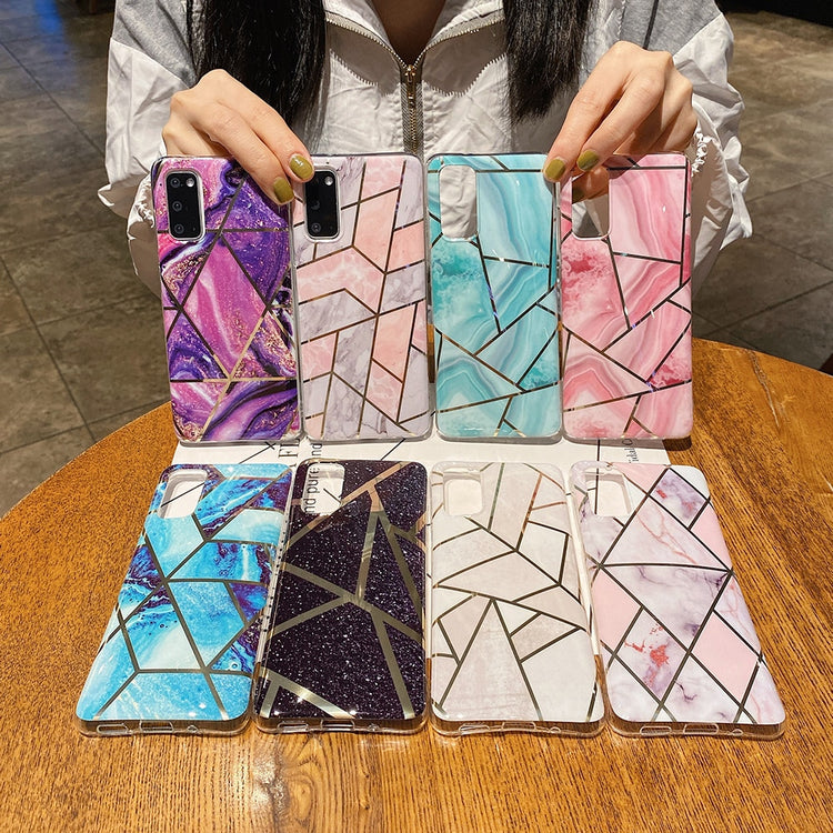 seraCase Electroplated Geometric Marble Samsung Case for
