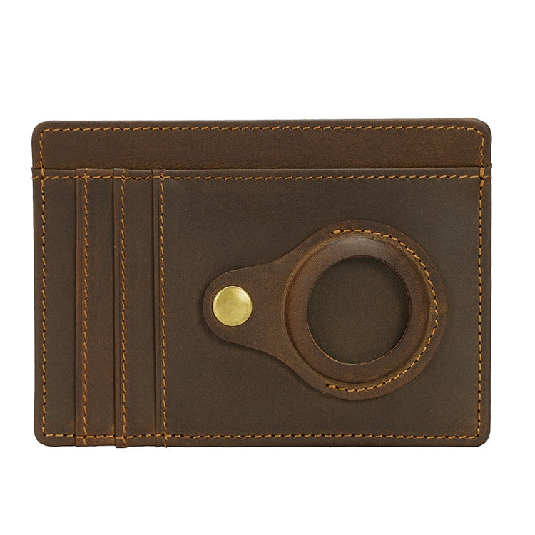 seraCase Trendy Retro Leather Apple AirTag Wallet for Brown