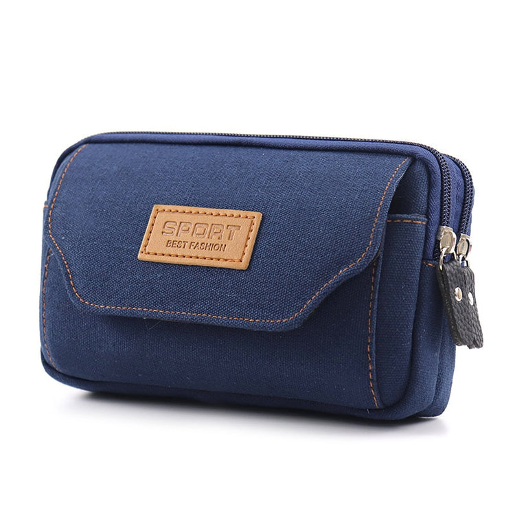 seraCase Canvas Waist Belt Universal Phone Case for 3 Blue 6.0-6.5inch