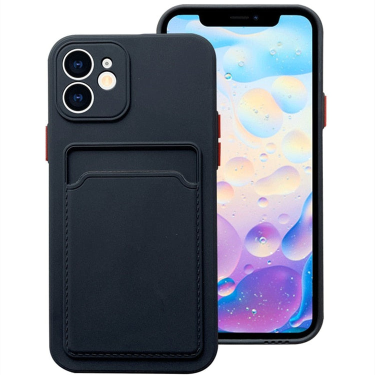 seraCase Shockproof Card Holder iPhone Case for iPhone 13 Mini / Black