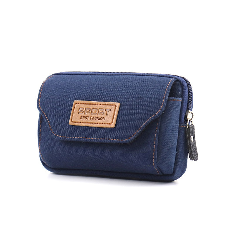 seraCase Canvas Waist Belt Universal Phone Case for 2 Blue 5.0-5.5inch