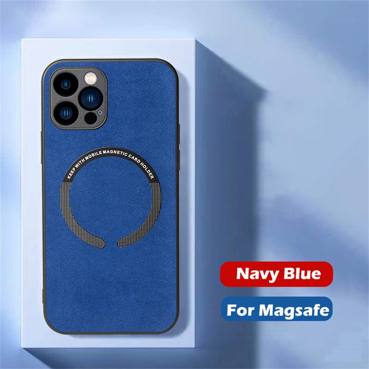 seraCase Premium Suede Leather MagSafe iPhone Case for iPhone 13 Pro Max / Dark Blue