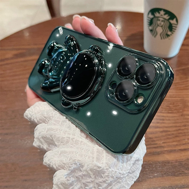 seraCase Cute Electroplated Astronaut Kickstand iPhone Case for iPhone 13 ProMax / Green