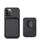 seraCase MagSafe Compatible Carbon Fiber iPhone Case with Leather Wallet for