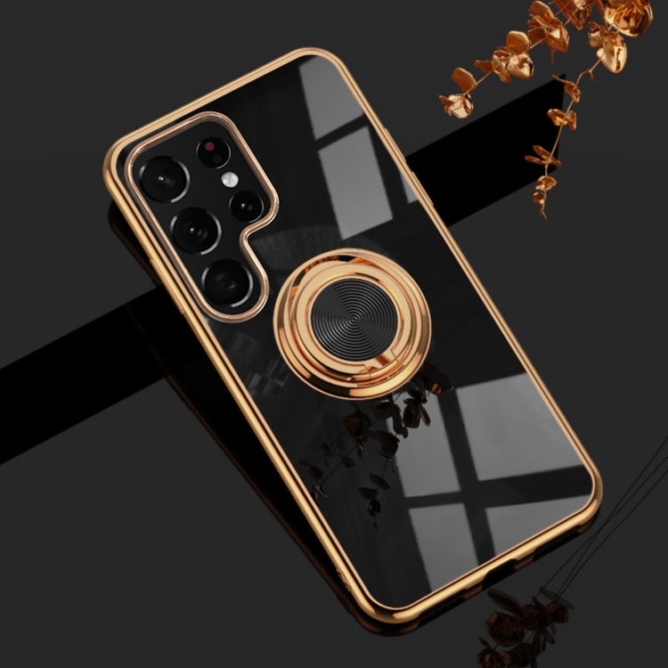 seraCase Cute Electroplated Samsung Case With Ring Holder for Samsung S22 / Black