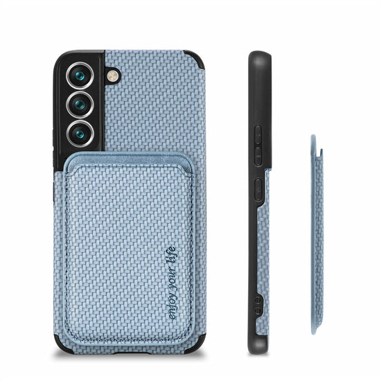 seraCase Luxury Vegan Leather Detachable Card Holder Samsung Case for Samsung S23 Ultra / Blue