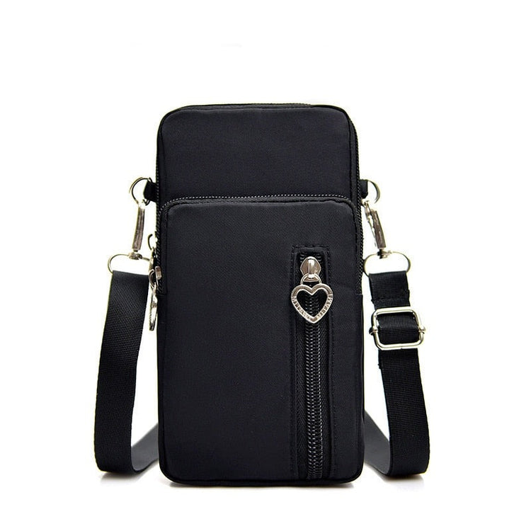 seraCase Shoulder Phone Pouch with Arm Band for Small Black