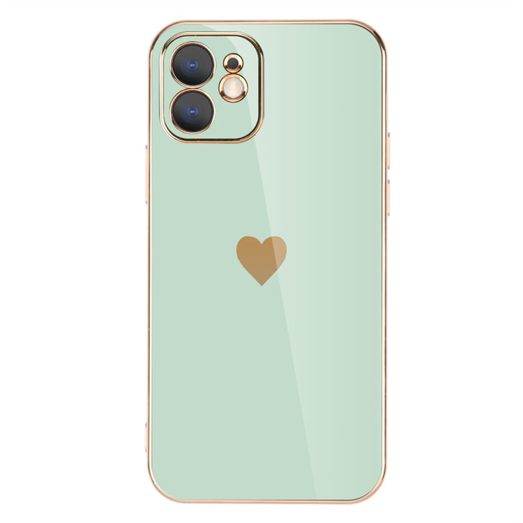 seraCase Luxury Electroplated iPhone Case with Golden Heart for iPhone XS Max / Mint Green