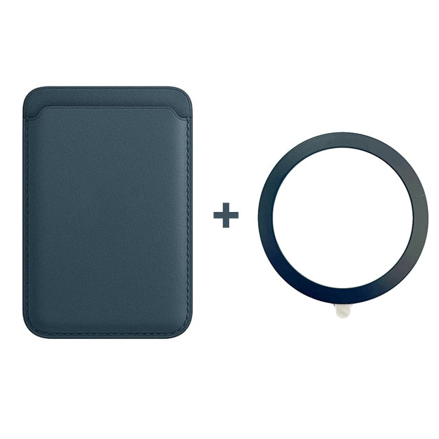seraCase MagSafe Leather iPhone Wallet with MagSafe Ring for Navy Blue