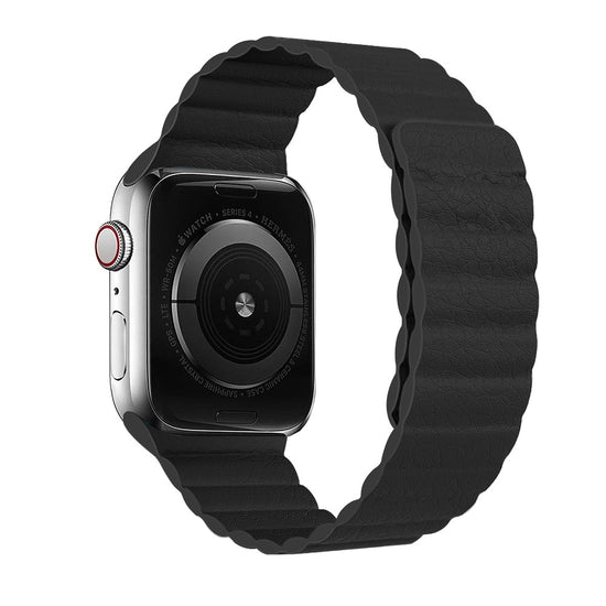 seraCase Magnetic Leather Bracelet Apple iWatch Band for 38MM 40MM 41MM / Black