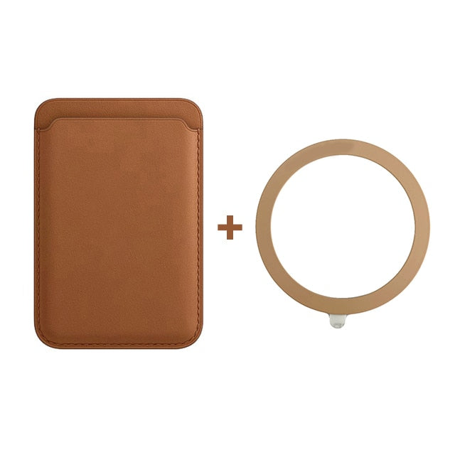 seraCase MagSafe Leather iPhone Wallet with MagSafe Ring for Brown