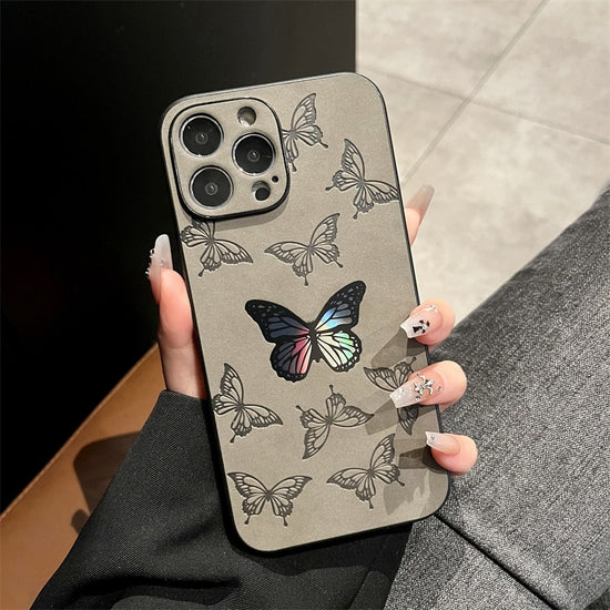 seraCase Cute Hologram Butterfly iPhone Case for iPhone 14 Pro Max / Gray