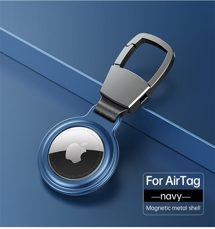 seraCase Apple AirTag Metal Magnetic Case with Key-hook for Blue