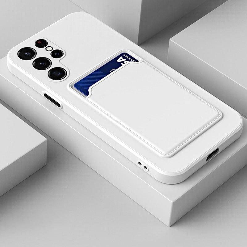 seraCase Stylish Samsung Case With Card Holder for Samsung S22 / White