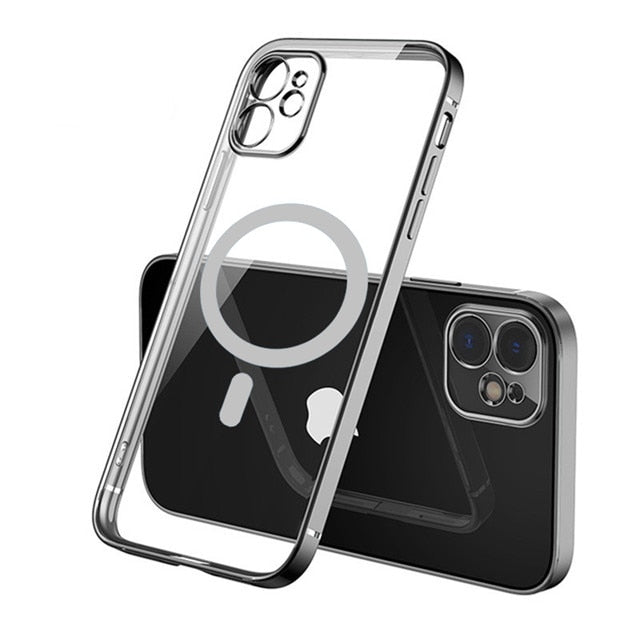 seraCase Color Metal Border Transparent MagSafe iPhone Case for iPhone 14 Pro Max / Black
