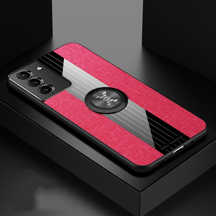seraCase Linen Samsung Case with Magnetic Ring Holder for Samsung S22 / Rose Red