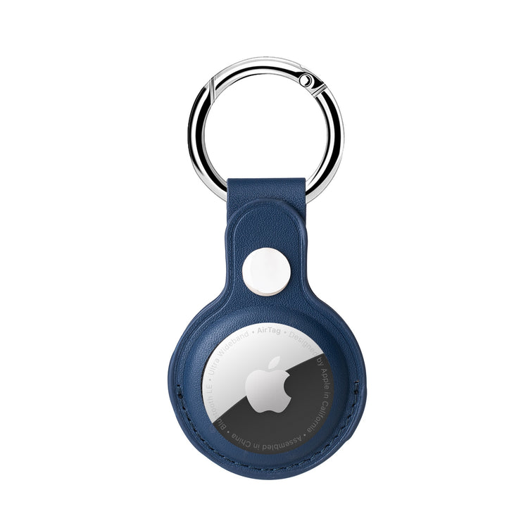 seraCase Handmade Leather Pendant Apple AirTag Holder for Blue