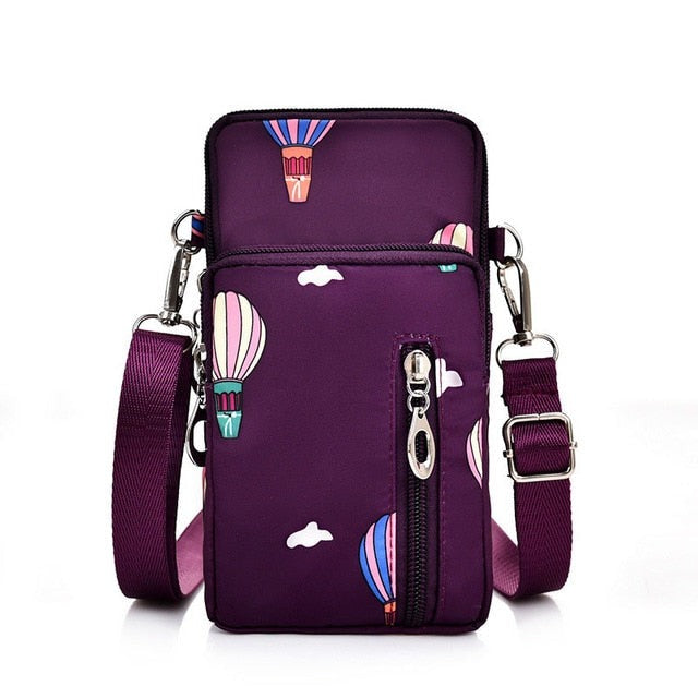 seraCase Shoulder Phone Pouch with Arm Band for Large QQ Purple