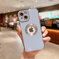 seraCase Luxury Gold Logo Ring Electroplated iPhone Case for iPhone 14 Pro Max / Sky Blue
