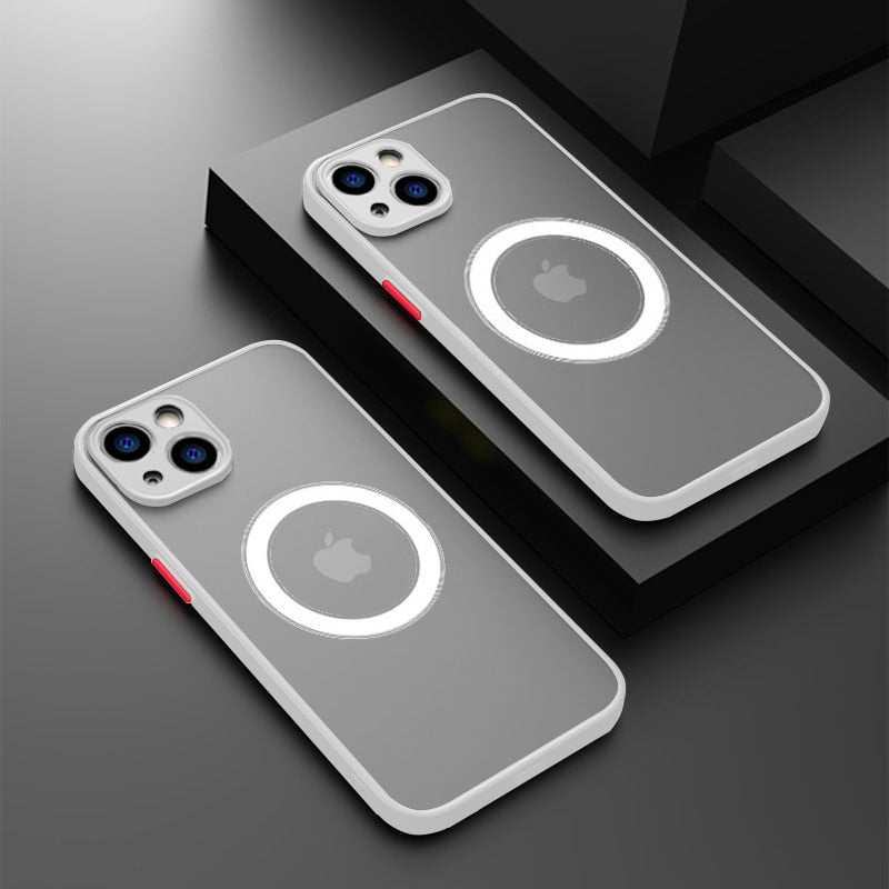 seraCase Shockproof Armor MagSafe Compatible iPhone Case for iPhone 15 Pro Max / White