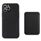 seraCase Silicone iPhone Case & Leather MagSafe Wallet Combo for iPhone 11 / Black + Black
