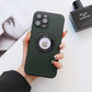 seraCase Elite Leather iPhone Case with Logo Hole for iPhone 12 / Green
