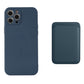 seraCase Silicone iPhone Case & Leather MagSafe Wallet Combo for iPhone 11 / Blue + Blue